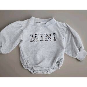 MINI ME Bubble Romper Leopard Infant Girls Boutique Size 70/ 6-12months Fall‎ N4